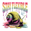Stay Flexible Bunte Schnecke Illustration