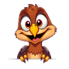 Joyeux oiseau mascotte dessin animé
