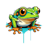 Frog Graffiti Neon Splash