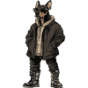 Doberman Dog Cool Winter
