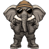 Elephant Cool Winter