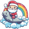 Robbe Tier Weihnachtsmann Weihnachten