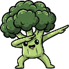 Sweet Broccoli Dab Cartoon Vegetables Vegan