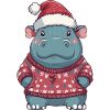 Nilpferd Weihnachten
