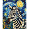 Zebra Van Gogh Style Starry Night