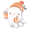 Ghost Halloween Pumpkin Latte Fun