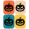 Retro Pumpkin Halloween Pop Art Style