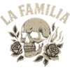 La Familia Skull with Roses