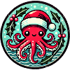 Santa Octopus Christmas Patch