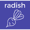 Radish line style on blue