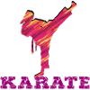 Karate Silhouette Farbexplosion