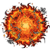 Flaming Sun Ball Explosion