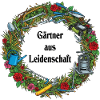 Garden wreath with tools and roses