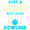 Mann der Bowling liebt Bowling Pins