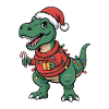 Christmas T-Rex in a sweater