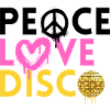 Peace Love Disco Neon Retro Art