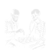 Freud Chess Duel with Skeleton