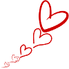 Linear Red Hearts