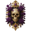 Gothic skull purple flowers skull rock