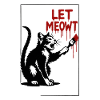 Let Meowt Gothic Cat Painting