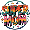 Super Mom Retro Rainbow