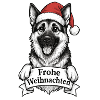 Dog with Santa Hat Merry Christmas