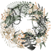 Exotic jungle wreath with tropical leaves