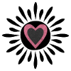 Pink heart with black glitter