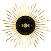 Aube dorée soleil et lune