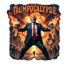 Apocalyptic leader in the firelight