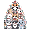 Animal Christmas Tree – Cute Xmas Animals
