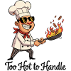Cooking hero with fire pan