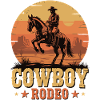 Cowboy Rodeo - Wild West Sunset Design