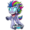 Sparkling Gaming Pegasus with Headphones