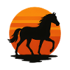 Sunset Horse Silhouette