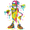 Coole Bananenfigur Mit Baseballschläger