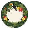 Tropical toucans and circular foliage