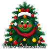 Merry Christmas tree with face