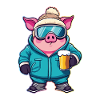 Sow Piglet Ski Goggles Skiing