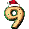 Biscuit 9 chiffres Noël
