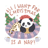 Panda Noël Sieste dans Panier