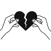 Broken heart in hands