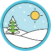 Winter landscape with snow and sun