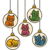 Five Cat Bauble Parade