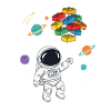 Astronaut Building Blocks Space Brick Builder
