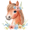 Cheval mignon avec des fleurs
