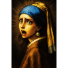 Vermeer Pearl Portrait "indignant"