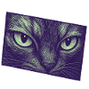 Neon Cat Gaze Modern Graphic Art