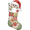 Funny cartoon Christmas sock with owl