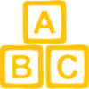 Gold-tone ABC block design